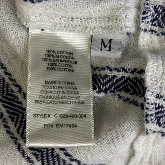 Cloth & Stone Anthropologie Cotton White Blue Stripe Button Down Shirt Women Med - Picture 12 of 12